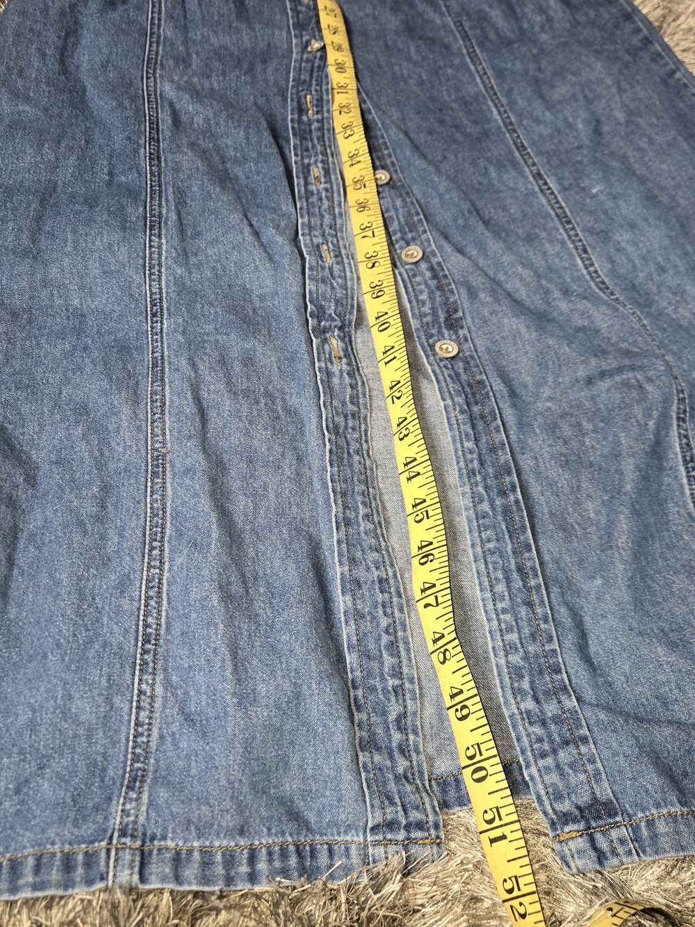 90s Old Navy Denim Button-Front Maxi Dress - Blue - Picture 5 of 7
